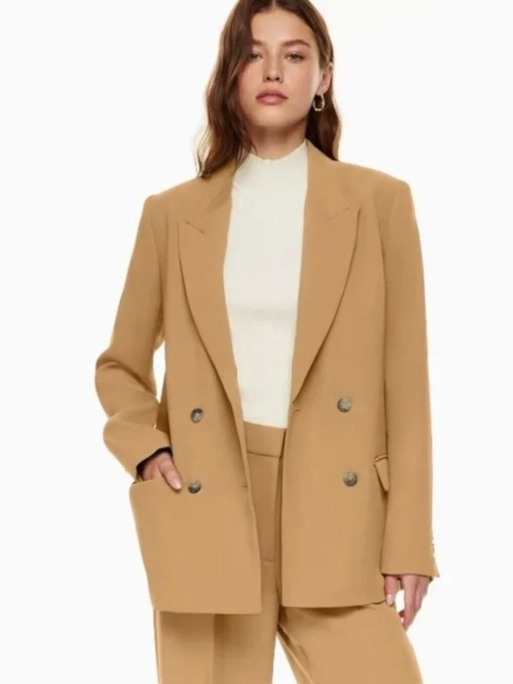 ARITZIA -Wilfred Destiny Double-Breasted Blazer Tan – Size 4